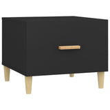 Coffee Tables 2 pcs Black 50x50x40 cm Engineered Wood - Close-Up Angle