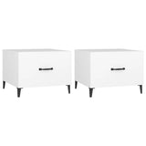 Coffee Table with Metal Legs 2 pcs White 50x50x40 cm - Front View