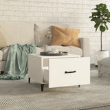 Coffee Table with Metal Legs 2 pcs White 50x50x40 cm - Side View