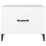 Coffee Table with Metal Legs 2 pcs White 50x50x40 cm