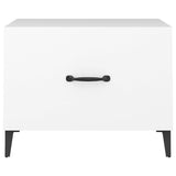 Coffee Table with Metal Legs 2 pcs White 50x50x40 cm - Close-Up Angle
