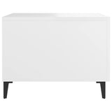 Coffee Table with Metal Legs 2 pcs White 50x50x40 cm - Low Angle