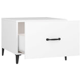 Coffee Table with Metal Legs 2 pcs White 50x50x40 cm