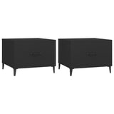 Coffee Table with Metal Legs 2 pcs Black 50x50x40 cm - Front View