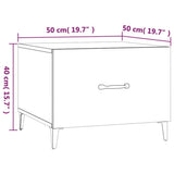 Coffee Table with Metal Legs 2 pcs Black 50x50x40 cm