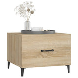 Coffee Table with Metal Legs 2 pcs Sonoma Oak 50x50x40 cm - Top-Down View