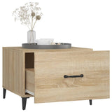 Coffee Table with Metal Legs 2 pcs Sonoma Oak 50x50x40 cm - 45-Degree Angle