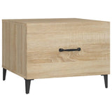 Coffee Table with Metal Legs 2 pcs Sonoma Oak 50x50x40 cm - Rear View