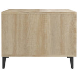 Coffee Table with Metal Legs 2 pcs Sonoma Oak 50x50x40 cm - Low Angle