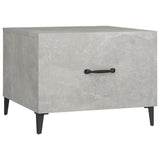 Coffee Table with Metal Legs 2 pcs Concrete Grey 50x50x40 cm - Rear View