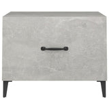 Coffee Table with Metal Legs 2 pcs Concrete Grey 50x50x40 cm - Close-Up Angle