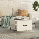 Coffee Tables with Metal Legs 2 pcs High Gloss White 50x50x40cm
