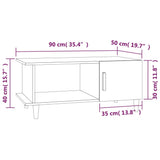 Coffee Table White 90x50x40 cm Engineered Wood