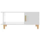 Coffee Table High Gloss White 90x50x40 cm Engineered Wood - Rear View