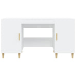 Desk White 140x50x75 cm Engineered Wood