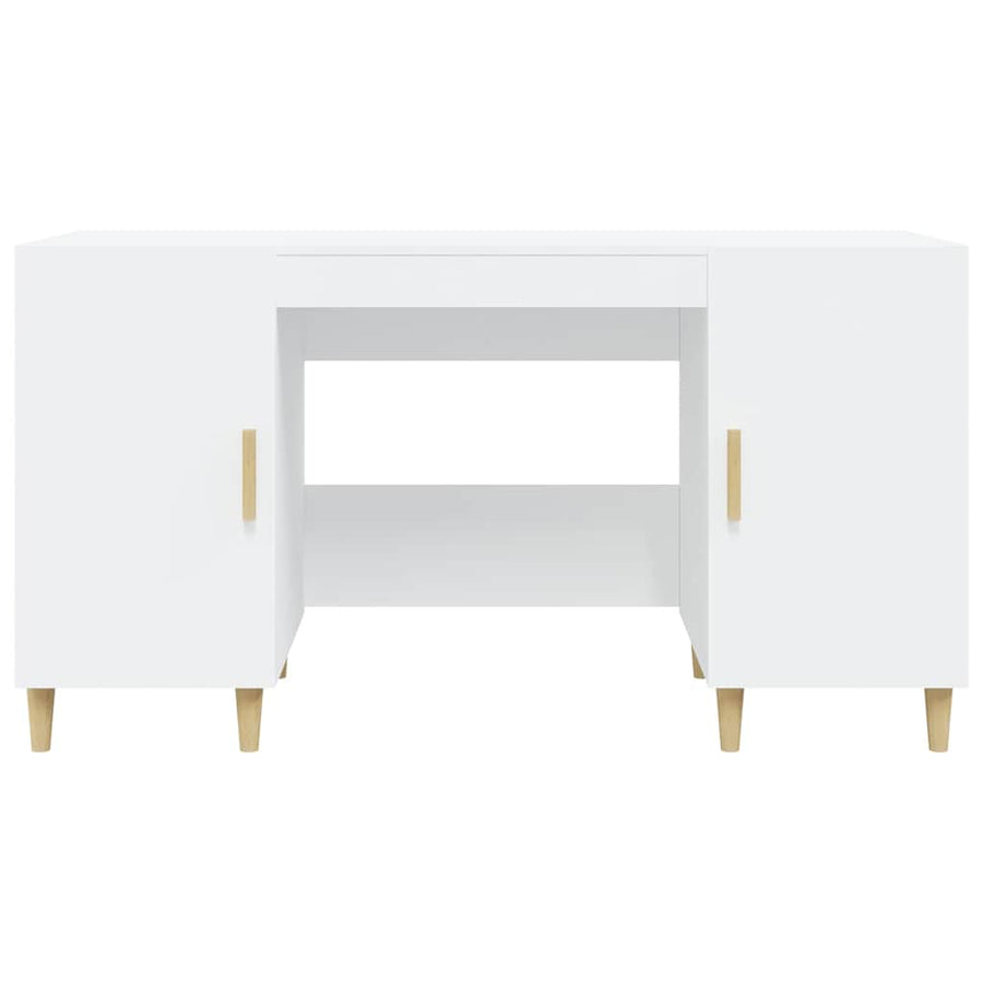Desk White 140x50x75 cm Engineered Wood