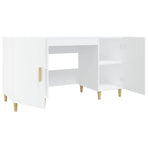 Desk White 140x50x75 cm Engineered Wood