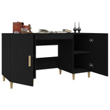 Desk Black 140x50x75 cm Engineered Wood - Top-Down View