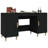 Desk Black 140x50x75 cm Engineered Wood - 45-Degree Angle