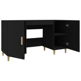 Desk Black 140x50x75 cm Engineered Wood