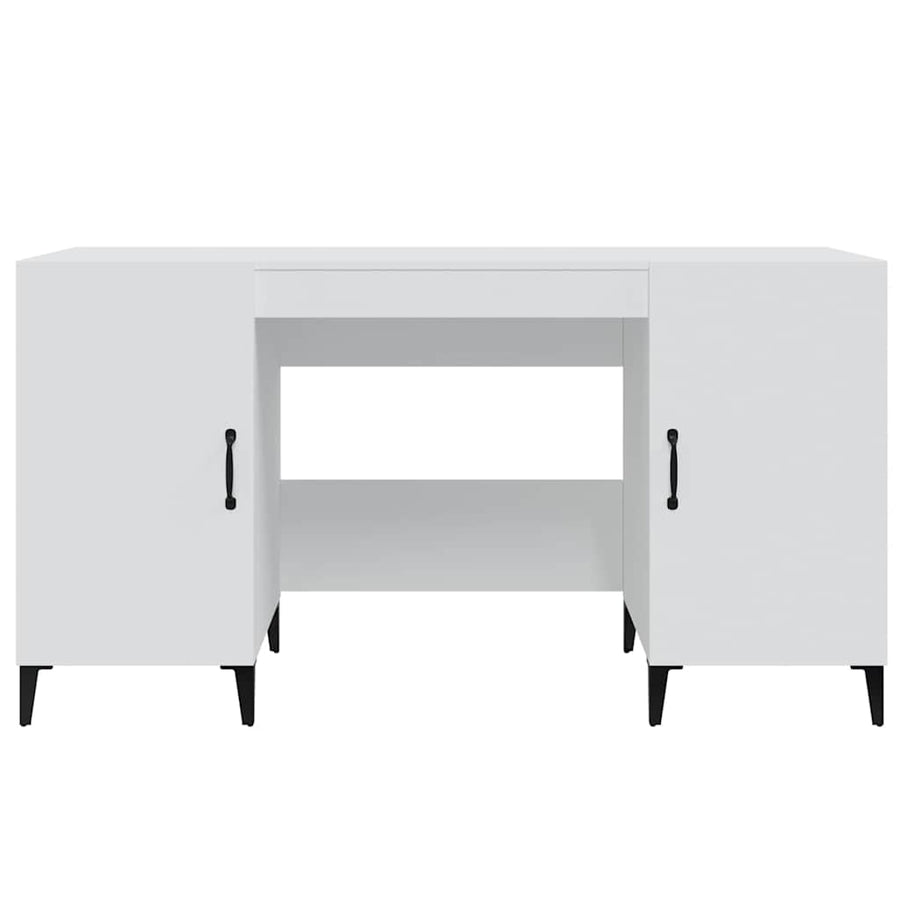 Desk White 140x50x75 cm Engineered Wood