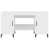 Desk High Gloss White 140x50x75 cm Engineered Wood