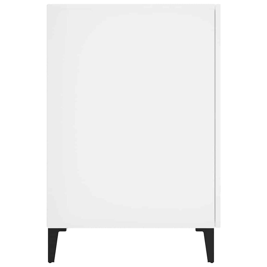Desk High Gloss White 140x50x75 cm Engineered Wood