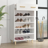 Shoe Cabinet White 60x35x105 cm Engineered Wood - Side View