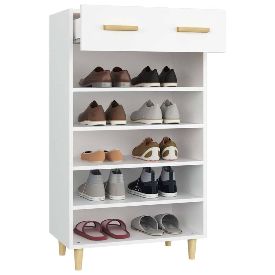Shoe Cabinet White 60x35x105 cm Engineered Wood