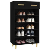 Shoe Cabinet Black 60x35x105 cm Engineered Wood - Top-Down View