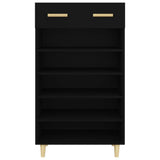Shoe Cabinet Black 60x35x105 cm Engineered Wood - Rear View