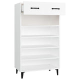 Shoe Cabinet White 60x35x105 cm Engineered Wood - Close-Up Angle