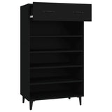 Shoe Cabinet Black 60x35x105 cm Engineered Wood - Close-Up Angle