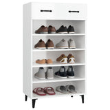 Shoe Cabinet High Gloss White 60x35x105 cm Engineered Wood - Top-Down View