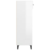 Shoe Cabinet High Gloss White 60x35x105 cm Engineered Wood - Low Angle