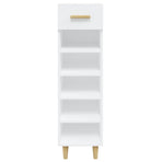Shoe Cabinet White 30x35x105 cm Engineered Wood