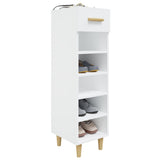 Shoe Cabinet White 30x35x105 cm Engineered Wood - Rear View