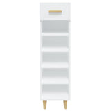 Shoe Cabinet High Gloss White 30x35x105 cm Engineered Wood - Rear View