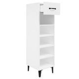 Shoe Cabinet White 30x35x105 cm Engineered Wood - Side View