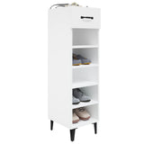 Shoe Cabinet White 30x35x105 cm Engineered Wood - Rear View