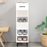 Shoe Cabinet White 30x35x105 cm Engineered Wood - Low Angle