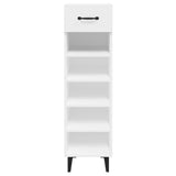 Shoe Cabinet High Gloss White 30x35x105 cm Engineered Wood - Rear View