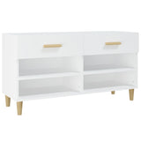 Shoe Cabinet White 102x35x55 cm Engineered Wood - Front View