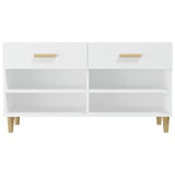Shoe Cabinet White 102x35x55 cm Engineered Wood - Rear View