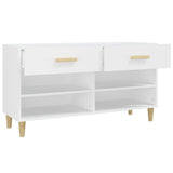 Shoe Cabinet White 102x35x55 cm Engineered Wood - Close-Up Angle