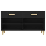 Shoe Cabinet Black 102x35x55 cm Engineered Wood