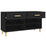 Shoe Cabinet Black 102x35x55 cm Engineered Wood - Close-Up Angle