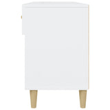 Shoe Cabinet High Gloss White 102x35x55 cm Engineered Wood - Close-Up Angle