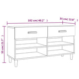 Shoe Cabinet High Gloss White 102x35x55 cm Engineered Wood