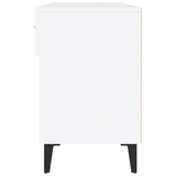 Shoe Cabinet High Gloss White 102x35x55 cm Engineered Wood - Close-Up Angle